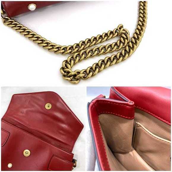 Gucci Broadway 2way Bag Leather Red Bee - Picture 8 of 10